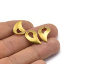 Brass Drop Charm, 20 Raw Brass Drop Charms, Findings (19x12mm) Bs 1276