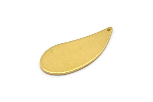 Brass Drop Charm, 10 Raw Brass Drop Blanks (27x12.5x1mm) Bs 1274