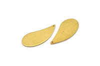 Brass Drop Charm, 10 Raw Brass Drop Blanks (27x12.5x1mm) Bs 1274