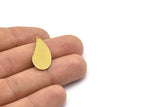 Brass Drop Charm, 10 Raw Brass Drop Blanks (27x12.5x1mm) Bs 1274