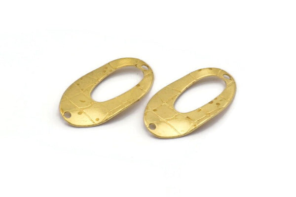 Brass Oval Connector, 12 Raw Brass Oval Connectors (23x14mm) Bs 1284