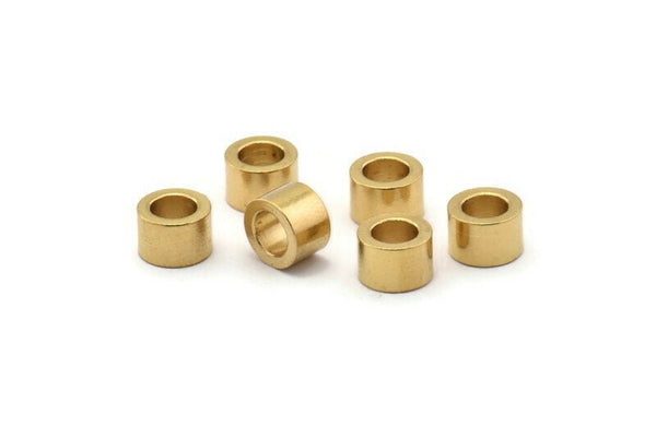Industrial Spacer Bead, 25 Raw Brass Industrial Tubes, Spacer Beads, Findings (7x4.5mm) Bs 1348