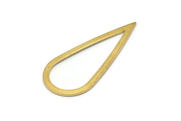 Drop Brass Charm, 10 Raw Brass Drop Connectors (42x18x1mm) Bs 1311