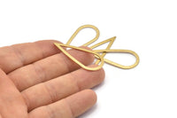 Drop Brass Charm, 10 Raw Brass Drop Connectors (42x18x1mm) Bs 1311