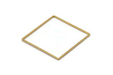 Square Ring Charm, 6 Raw Brass Square Connectors (42mm) Bs 1310