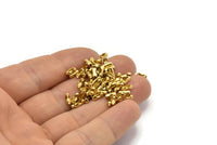 Ball Chain Connector, 250 Raw Brass Ball Chain Connector Clasps For 1.2 To 1.5 Mm Ball Chain, Findings (6x2mm) Bs 1356