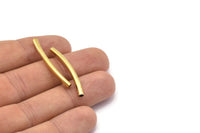 24 Raw Brass Curved Tubs (3x36mm) Bs 1415