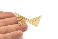Gold Triangle Charm, 10 Gold Plated Brass Triangle Charms With 1 Loop, Pendants, Findings (31x26x0.70mm) D1344
