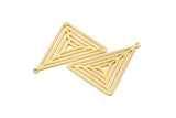 Gold Triangle Charm, 10 Gold Plated Brass Triangle Charms With 1 Loop, Pendants, Findings (31x26x0.70mm) D1344
