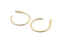 Gold Earring Wires, 4 Gold Plated Brass Earring Wires With 1 Hole (30x25x1.2mm) E298