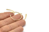 Gold Earring Wires, 4 Gold Plated Brass Earring Wires With 1 Hole (30x25x1.2mm) E298