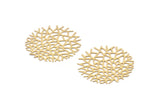 Gold Ivy Charm, 6 Gold Plated Brass Ivy Charms, Findings (31x0.30mm) D1424