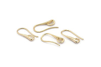 Gold Ear Hooks, 6 Gold Plated Brass Earring Wires, Earring Hooks (20x9mm) BS 1716