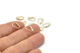 Gold Ear Hooks, 8 Gold Plated Brass Earring Wires, Earring Hooks (10x7mm) BS 1815