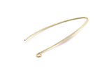 Gold Stud Earring Wires, 6 Gold Plated Brass Needle Bar Earring Wires with 1 Loop (43x0.70mm) BS 2132