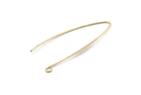 Gold Stud Earring Wires, 6 Gold Plated Brass Needle Bar Earring Wires with 1 Loop (43x0.70mm) BS 2132