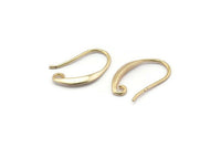 Gold Ear Hooks, 8 Gold Plated Brass Earring Wires, Earring Hooks (20x12mm) BS 1707