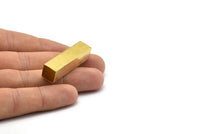 Geometric Tube Beads, 6 Huge Raw Brass Square Tubes  (10x40mm) Bs 1510