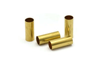 Brass Round Tubes, 12 Raw Brass Tubes (10x25mm) Bs 1557