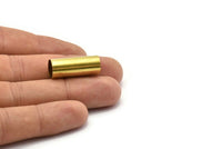 Brass Round Tubes, 12 Raw Brass Tubes (10x25mm) Bs 1557