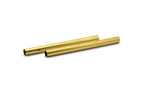 Round Tube Bead, 6 Raw Brass Tubes (8x100mm) Bs 1550