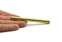 Round Tube Bead, 6 Raw Brass Tubes (8x100mm) Bs 1550