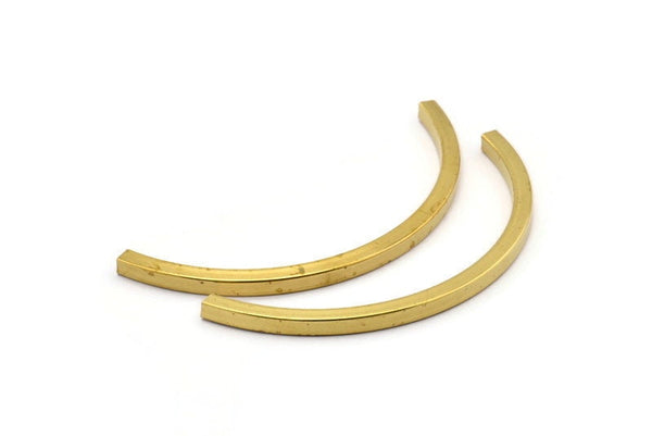 Geometric Choker Finding, 5 Square Curved Raw Brass Tubes (5x5x105) Bs 1528