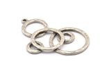 Silver Charm, Antique Silver Plated Brass, Silver Pendants, Antique Silver Plated Brass Round Charms With 1 Loop (49x31x2mm) N1468