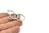 Silver Charm, Antique Silver Plated Brass, Silver Pendants, Antique Silver Plated Brass Round Charms With 1 Loop (49x31x2mm) N1468