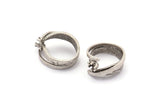 Stone Ring Setting - Antique Silver Plated Brass Adjustable Claw Ring Setting - Pad Size 4mm N0161
