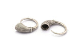 Silver Ring Setting, Antique Silver Plated Brass Horn Ring With 1 Stone Setting - Pad Size 8mm N1138