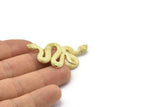 Brass Snake Pendant, 2 Raw Brass Snake Pendants With 1 Loop, Charms, Findings (39x22x2mm) N1595