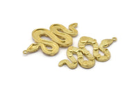 Pirinç Yılan Kolye, Ham Pirinç Yılan ve Ay Evreleri Kolye, 1 Halka, Tılsımlar, Bulgular (47x27x3mm) N1605