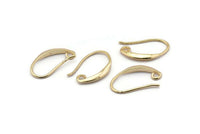Gold Ear Hooks, 8 Gold Plated Brass Earring Wires, Earring Hooks (20x12mm) BS 1818