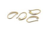 Gold Ear Hooks, 8 Gold Plated Brass Earring Wires, Earring Hooks (20x12mm) BS 1818