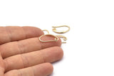 Gold Ear Hooks, 8 Gold Plated Brass Earring Wires, Earring Hooks (20x12mm) BS 1818