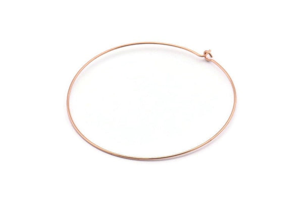 Rose Gold Earring Wires, 8 Rose Gold Plated Brass Earring Wires (50x0.70mm) Bs 1229