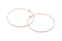 Rose Gold Earring Wires, 8 Rose Gold Plated Brass Earring Wires (50x0.70mm) Bs 1229
