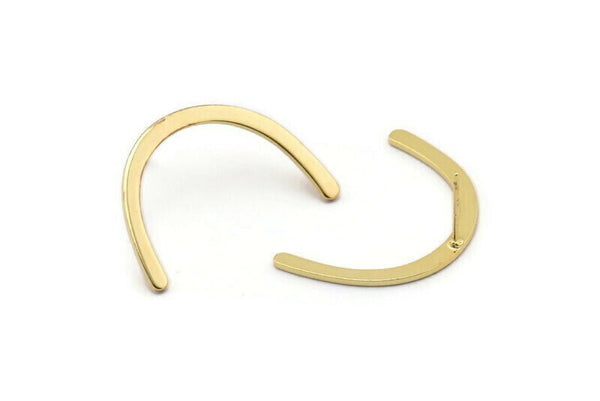 Gold Boomerang Earring, 4 Gold Plated Brass Boomerang Stud Earrings (30x3x1mm) D1357 A1398