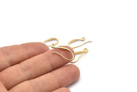 Gold Ear Hooks, 8 Gold Plated Brass Earring Wires, Earring Hooks (21x7.5mm) BS 1824