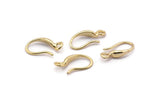Gold Ear Hooks, 12 Gold Plated Brass Earring Wires, Earring Hooks (14mm) D1332