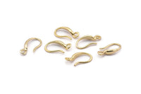 Gold Ear Hooks, 12 Gold Plated Brass Earring Wires, Earring Hooks (14mm) D1332