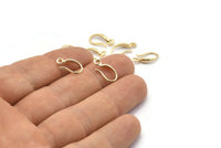 Gold Ear Hooks, 12 Gold Plated Brass Earring Wires, Earring Hooks (14mm) D1332