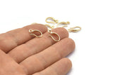 Gold Ear Hooks, 12 Gold Plated Brass Earring Wires, Earring Hooks (14mm) D1332