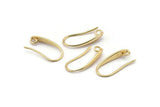 Gold Ear Hooks, 4 Gold Plated Brass Earring Wires, Earring Hooks (21mm) D1336
