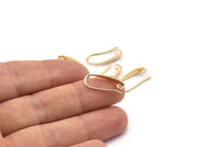 Gold Ear Hooks, 4 Gold Plated Brass Earring Wires, Earring Hooks (21mm) D1336