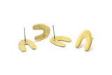 Earring Studs, 6 Raw Brass - Brass U Shape Earrings - Brass Earrings - Earrings (15x12.5x1mm) N1597