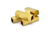 10 Huge Raw Brass Square Tubes  (8x30mm) Bs 1579