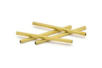Brass Round Tube Beads,25 Raw Brass Square Tubes  (4x80mm) Bs 1596