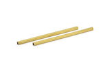 Brass Tube Beads - 12 Raw Brass Square Tubes (4x100mm) Bs 1597